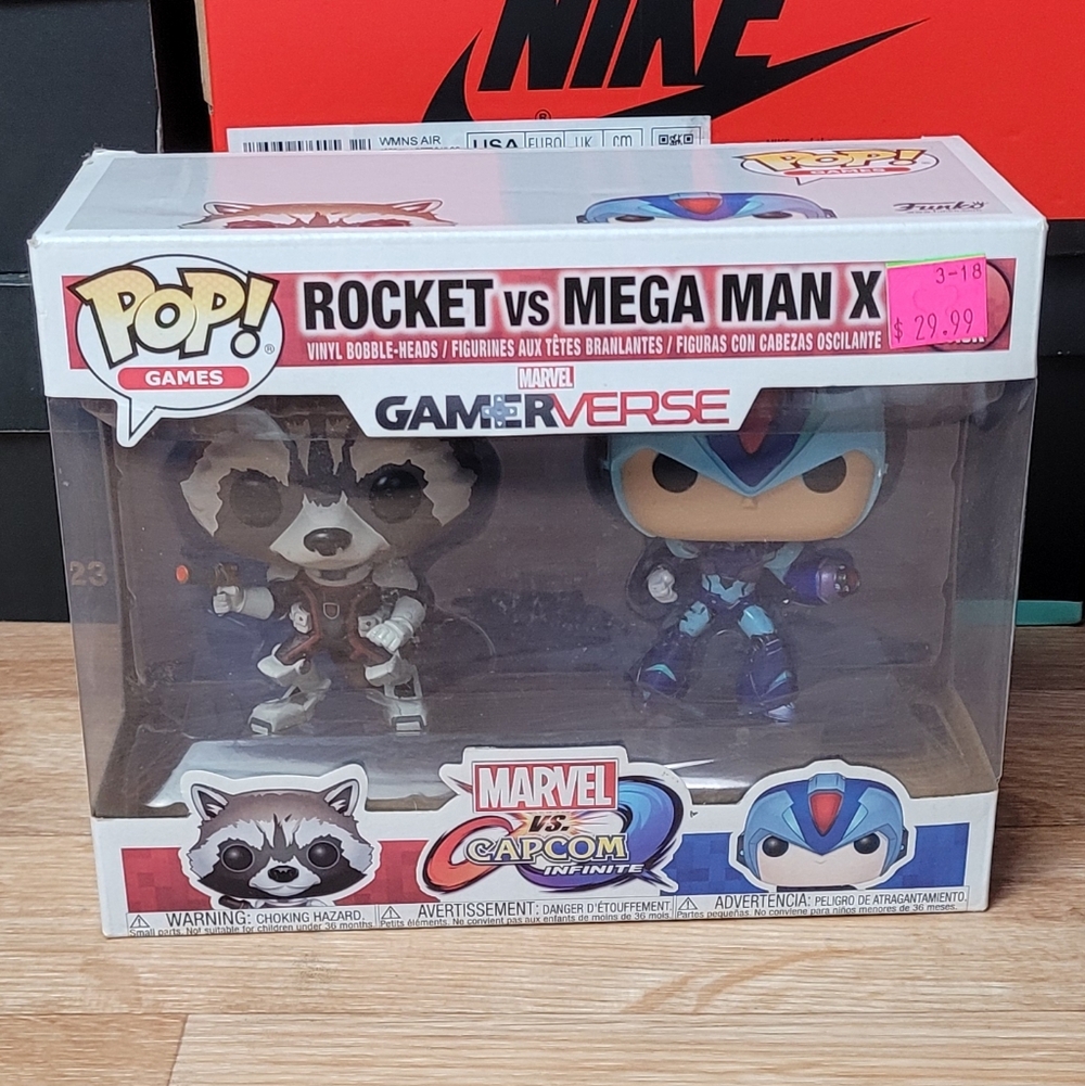 Funko Pop! Games Rocket vs Mega Man X Figures - Gray and Blue - Picture 1 of 4